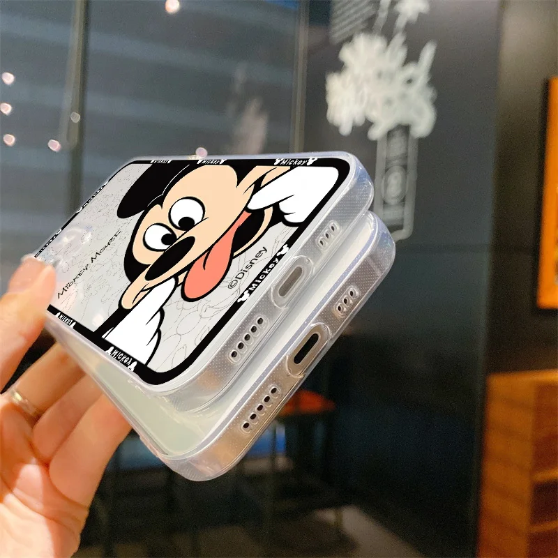 Grimace Mickey Anime Clear Phone Case For iPhone 11 12 13 Pro MAX Mini X XS XR Max 6 7 8 Plus Soft Liquid Silicone Funda Back