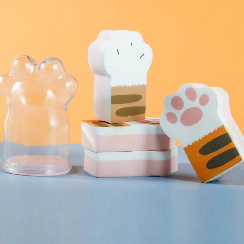 

New Beauty Makeup Puff Sponge Box Female Makeup Accessories Cat Claw Shell Box