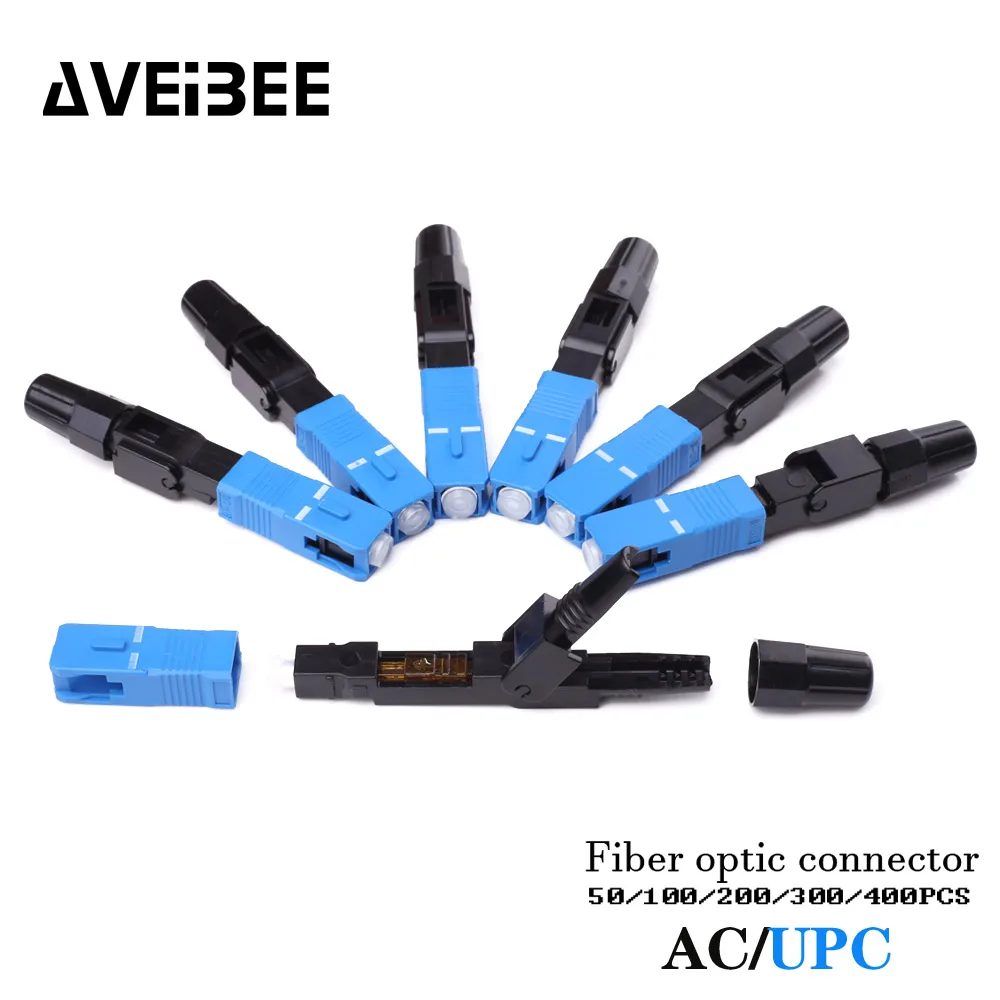 Free Shipping FTTH SC UPC Single-Mode Fiber Optic SC Quick Connector FTTH Fiber Optic Fast Connector SC Connector