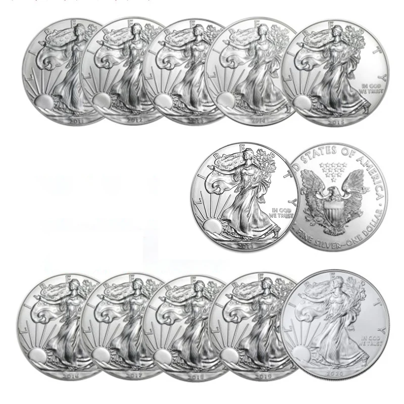 Изящные серебряные коллекционные монеты 1 унция американские подарок на Новый