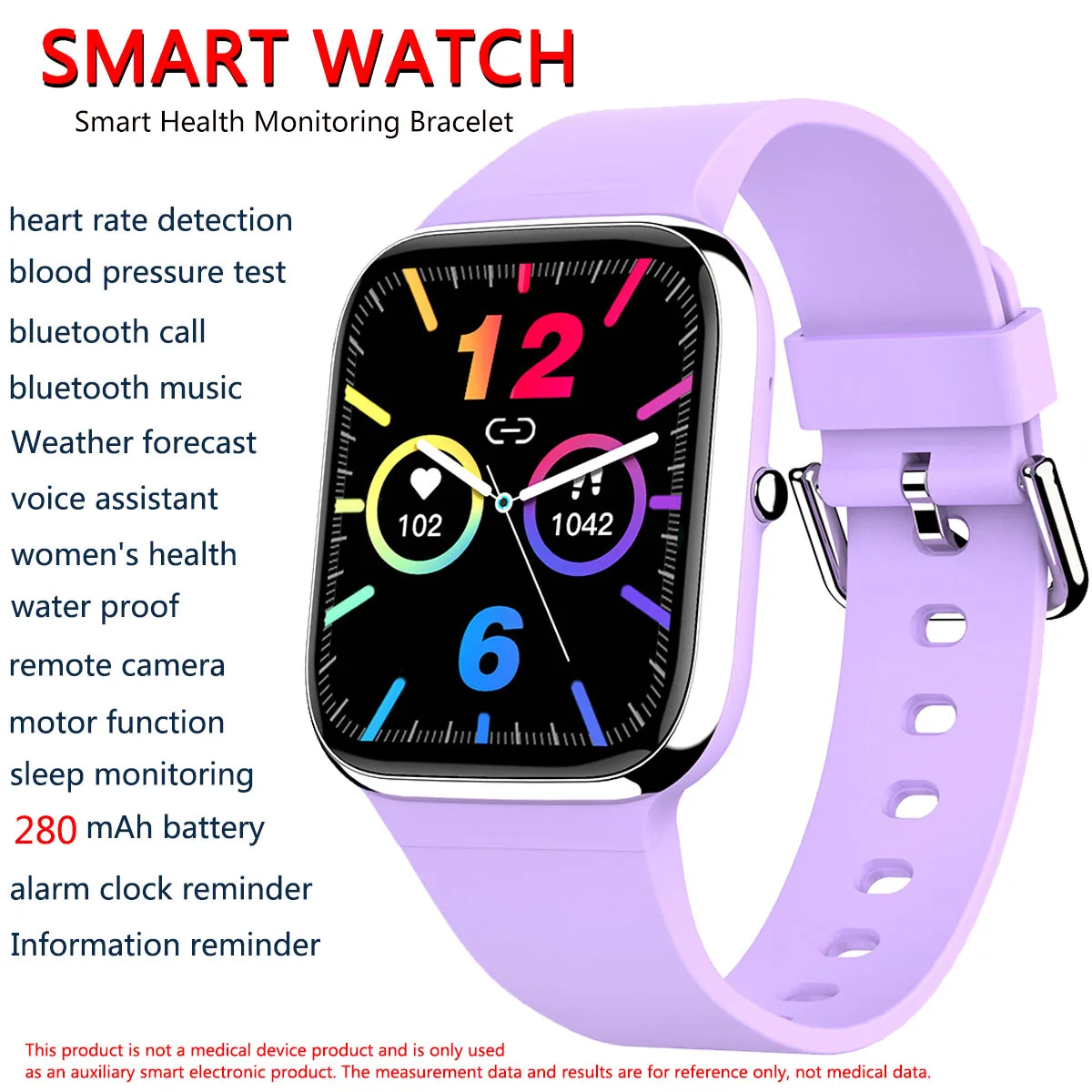 

SmartWatch Women Bluetooth Fitness Tracker Bracelet Sport Heart Rate Blood Pressure Kids Smartwatch for IOS Android Music Watch