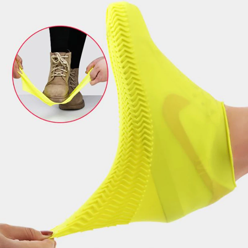 

1 Pair Latex Waterproof Rain Shoes Cover Reusable Slip-resistant Silicone Rubber Boots Overshoes Unisex S/M/L Shoes Accessories