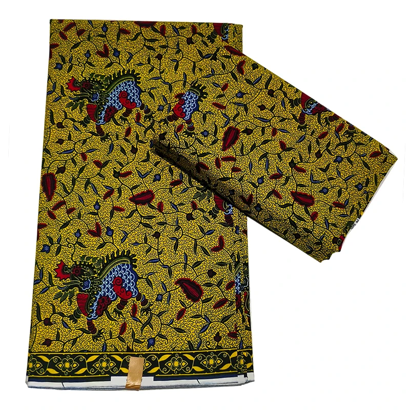 

African Wax Fabric 6 Yards Veritable Wax Nigerian Ankara Block Prints Batik Fabric Dutch Pagne 100% Cotton For Sewing TN0909