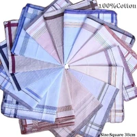 10pcs new square printed handkerchief for men gentlemen stripe pocket cotton towel new year wedding party christmas gift