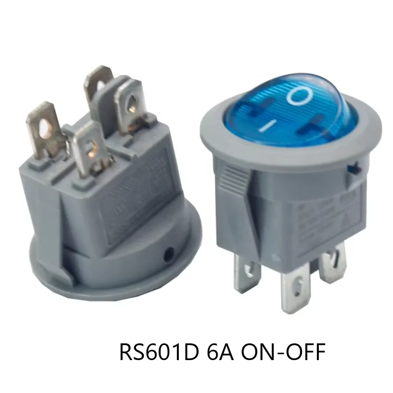 Φ 6A голубой телефон 4 контакта ВКЛ./ВЫКЛ. 23 см Круглый кнопочный переключатель