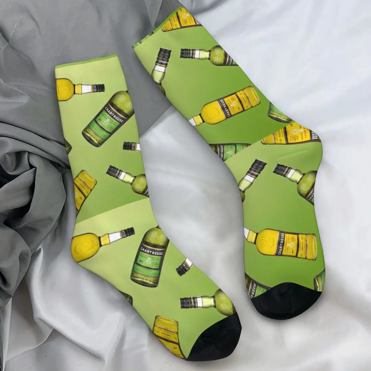 Зеленая бутылка Chartreuse картина маслом чулки для напитков женские и мужские носки