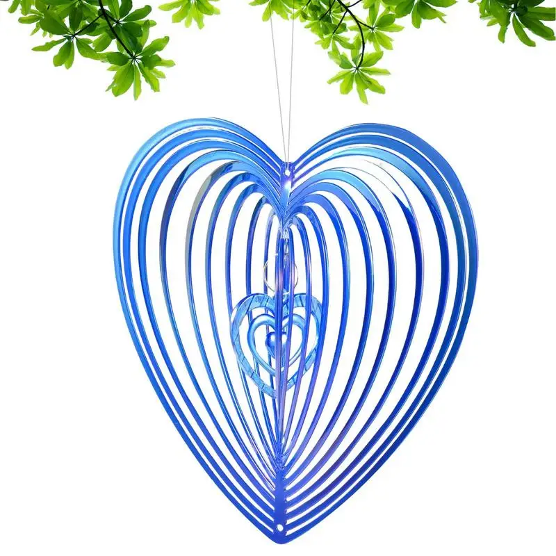 

Geometric Art Heart Wind Spinner Garden Yard Art Wind Spinners Balcony Outdoor Garden Decoration Crafts Ornament Dream Catcher