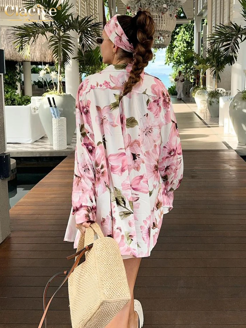 Clacive Fashion Свободный комплект из 2 предметов с принтом Женский наряд 2024 Элегантная