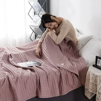 cotton waffle plaid japan knitted thread blanket summer thin quilt blanket bedspreads for home hotel throw blankets
