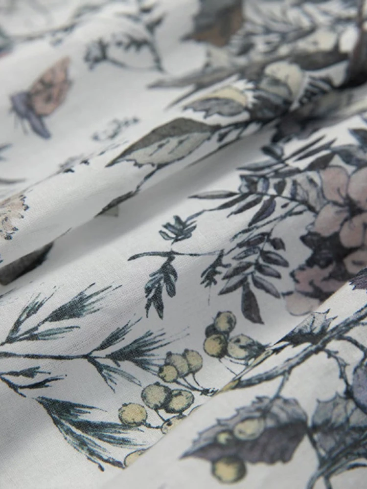 AELESEEN винтажное длинное платье из поплина модный дизайн отложной воротник 100%