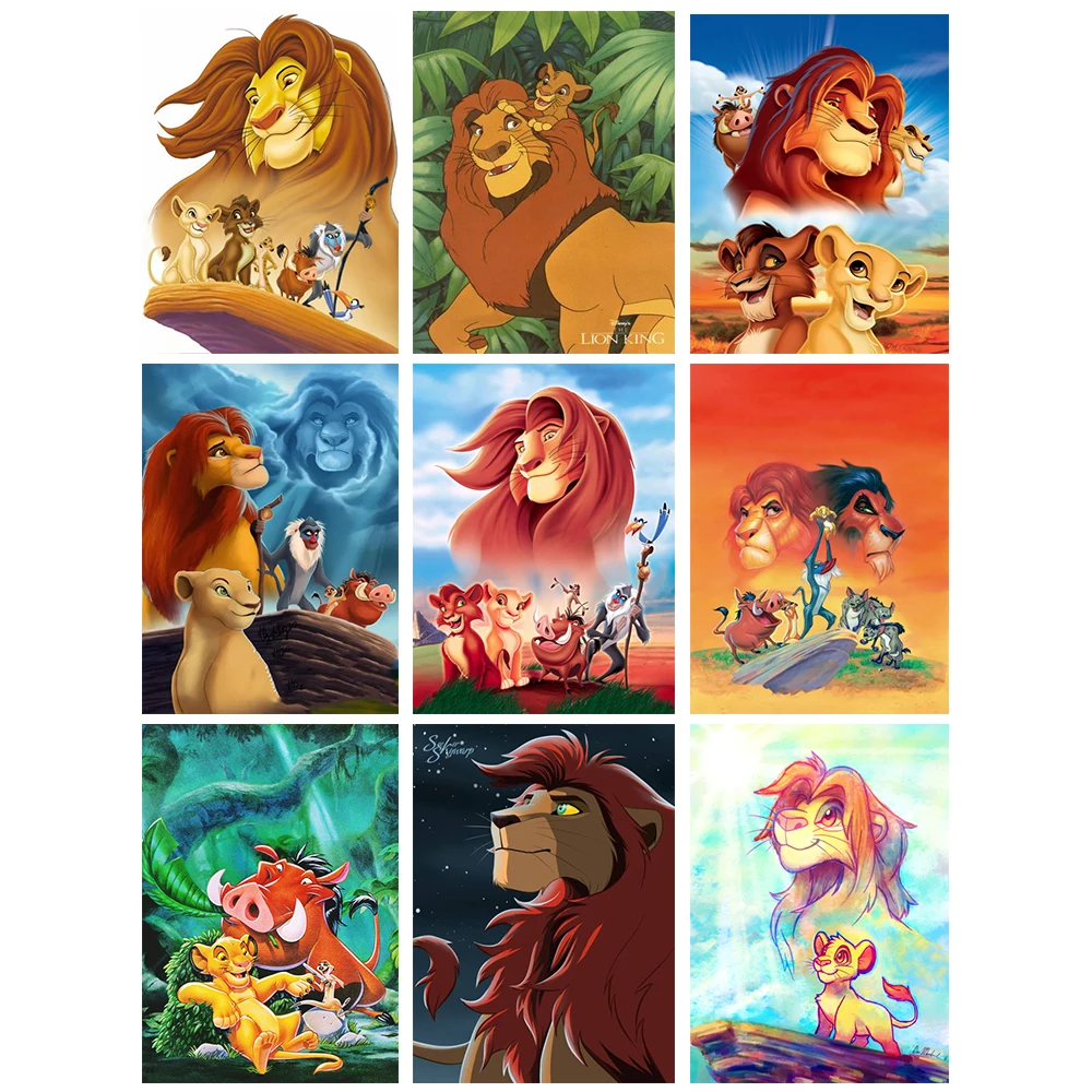 

5D Cartoon The Lion King Diamond Painting Square/Round Drill Diamond Mosaic Embroidery Children'S Room Home Decor Handwork Jh105