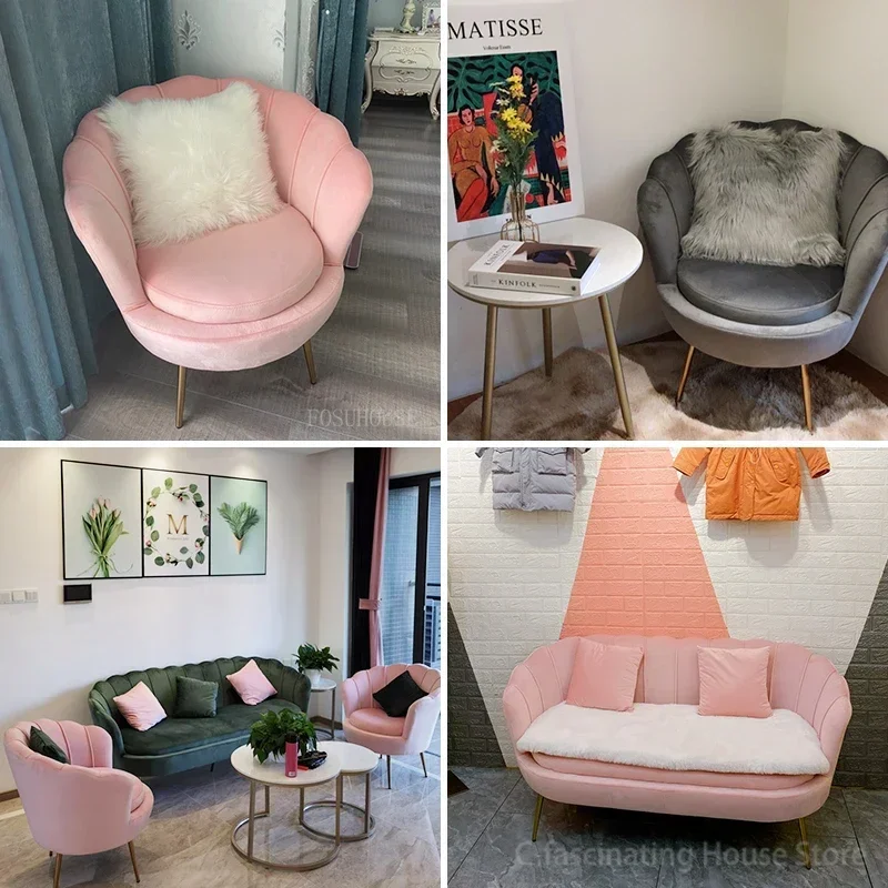 Juego sofás mornos estilo nórdico маленькие для зала estar silla doble asiento