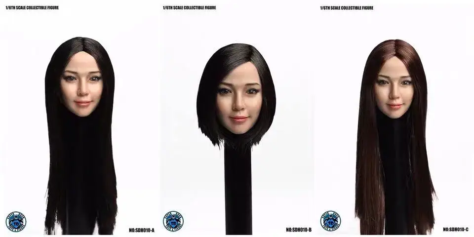 

SUPER DUCK SDH010 1/6 Female Soldier Asian Temperament Beauty Head Carving Model Accessories Fit 12 Inch Action Figures Body