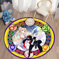 super beautiful girl soldier anime decoration carpet round carpet home decor anti slip round area rug for bedroom chair mat