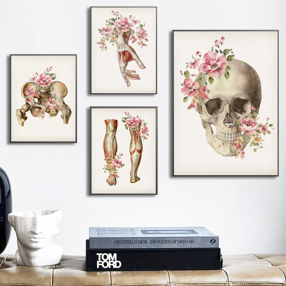 Настенная картина с изображением костяшки цветов искусство на холсте