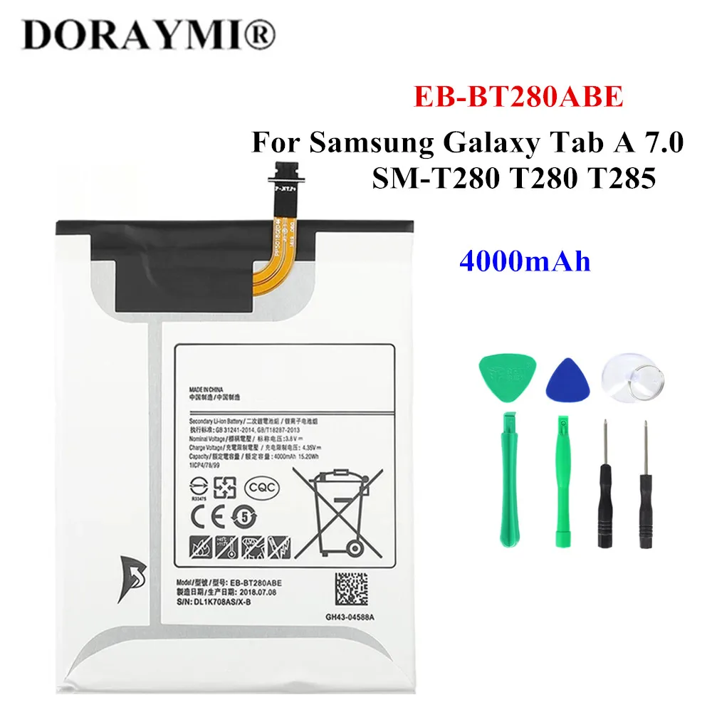 

Оригинальная Аккумуляторная батарея для планшетов Samsung Galaxy Tab A 4000 Φ T280 T285, запасные батареи