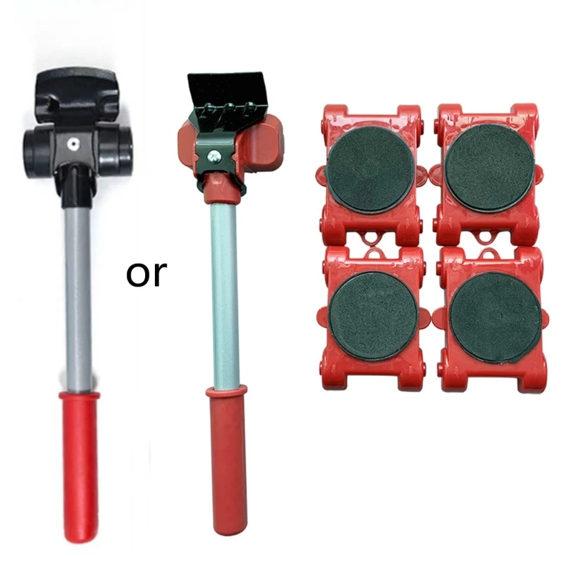 

Furniture Mover Tool Transport Lifter Heavy Stuffs Moving 4 Wheeled Roller with 1 Bar