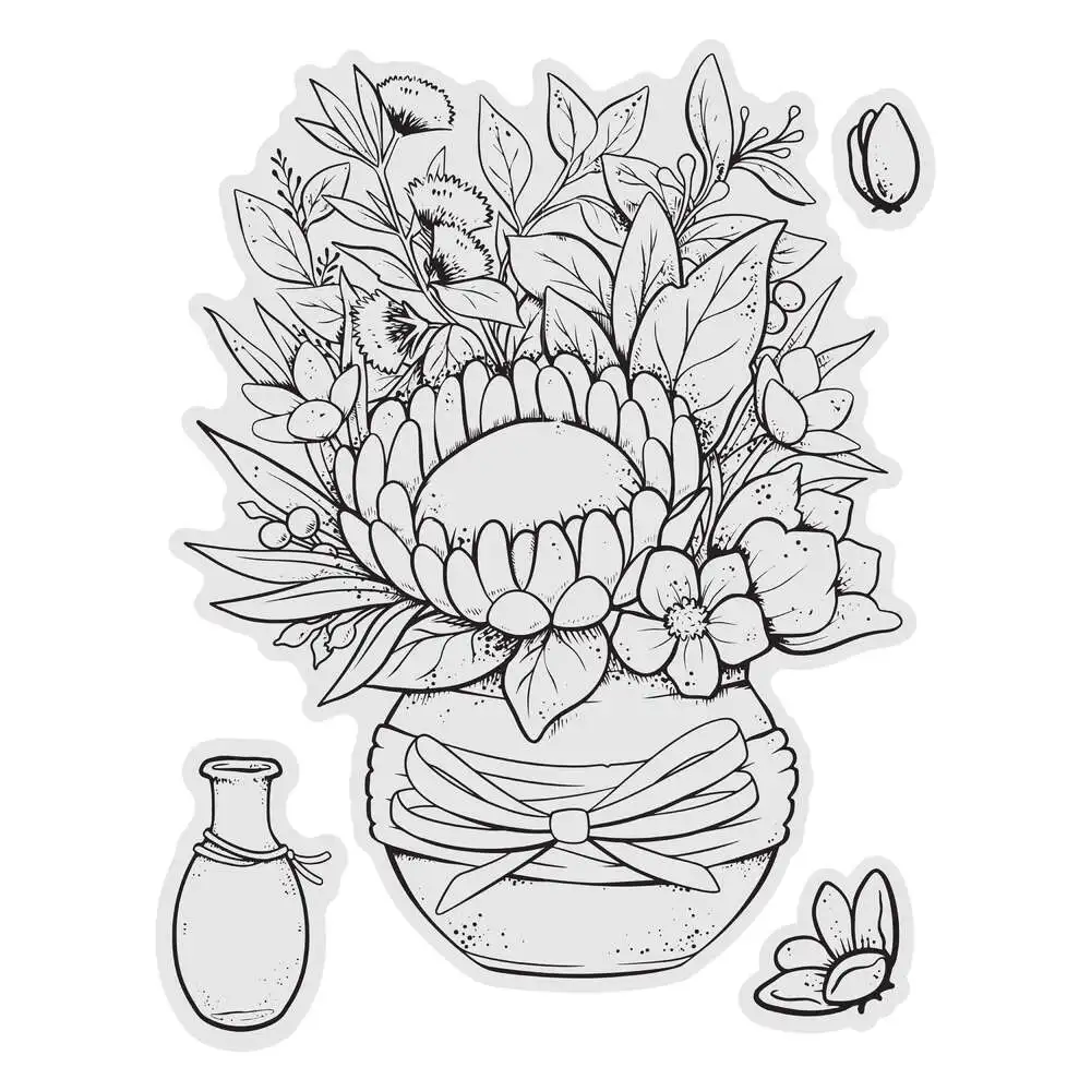 

Vase With Flower Clear Stamp DIY For Scrapbooking Paper Card Greeting Card Decoration Handmade Craft Embossing Template