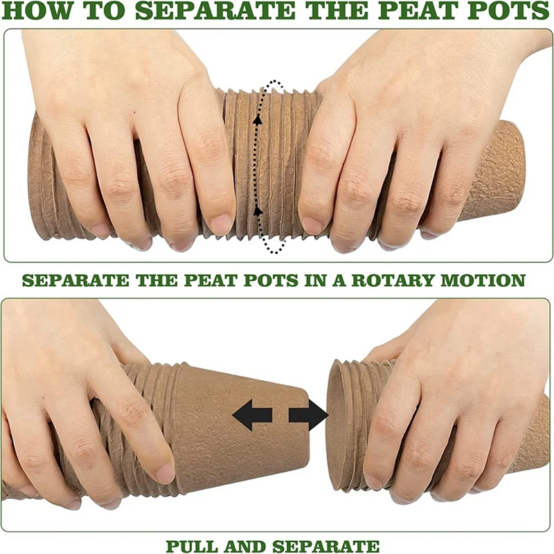 50 штук 8-сантиметровых персиковых горшков для развития семян биоразлагаемых и