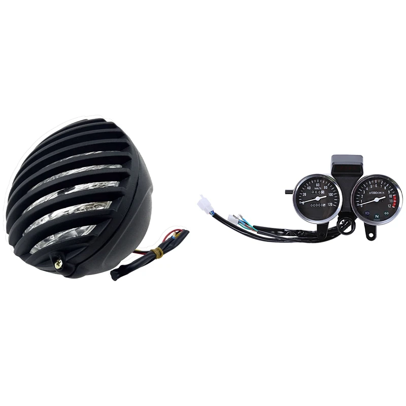 

LED Speedometer Odometer Tachometer For Suzuki Gn125 With 5 Inch Headlight Grill Prison Chopper Bobber For Cafe XS650