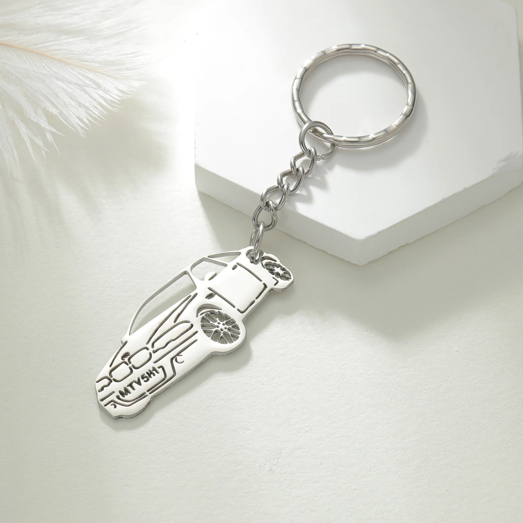 Персонализированный брелок с именем и буквами уникальный из нержавеющей стали