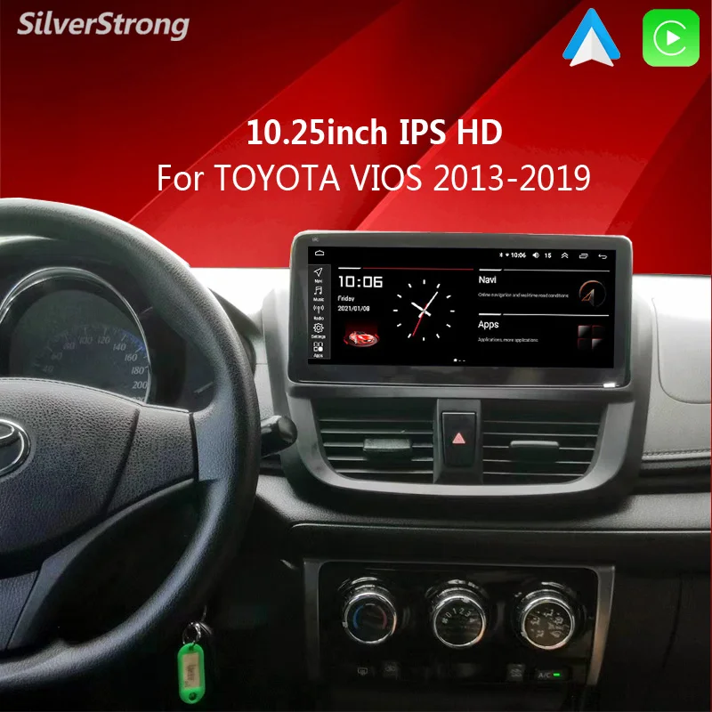 

10.25inch IPS,OctaCore,4G 64GB,CarPlay,VIOS Radio Android,For TOYOTA VIOS Navi,Tape Recorder,Magneto,Video Player
