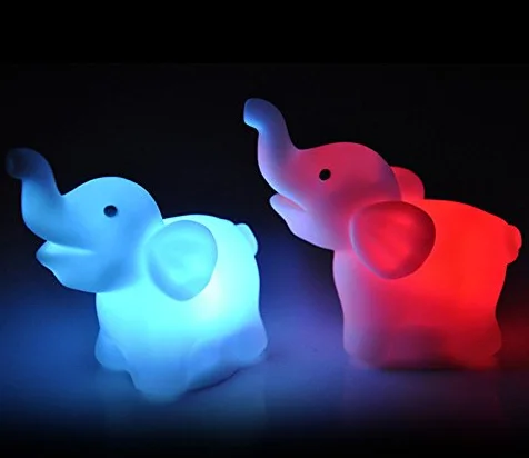 

Colorful Elephant Silicone LED Night Light Children Cute Night Lamp Bedroom Light Decoracion Lampara De Noche Ddormitorio