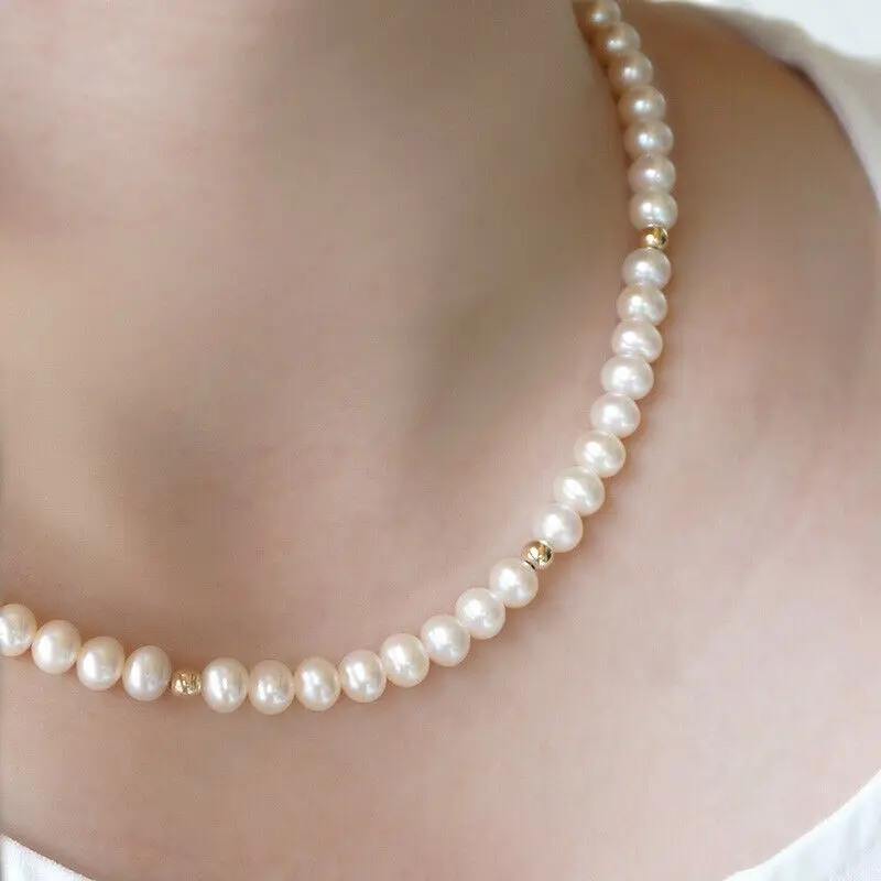 

Charming 6-6.5mm white AAA+ Akoya round pearl necklace 18 inch