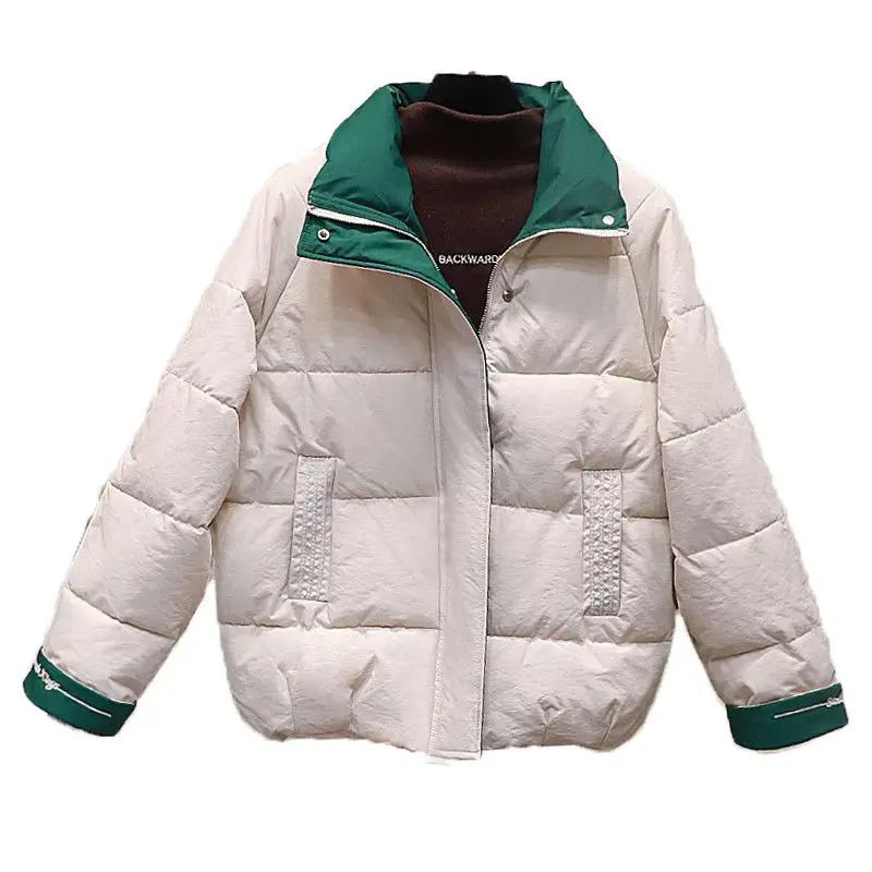 

2022 New Women's Winter Jacket Coat Casual Thicken Warm Parka Loose Stand Collar Overcoat Cotton Padded Jackets Outwear T623