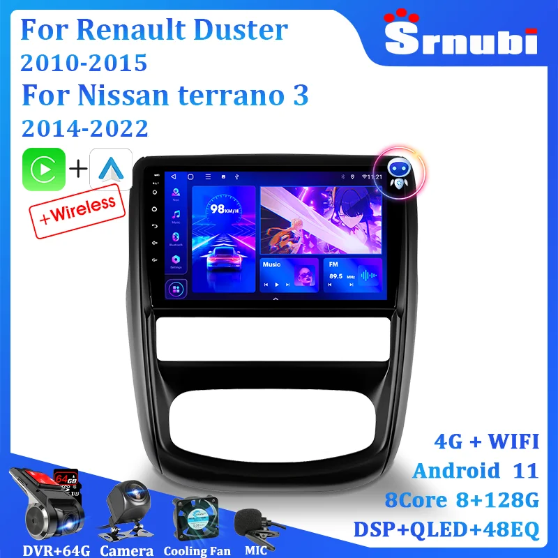 For Renault Duster 1 2010-2015 For Nissan Terrano 3 2014-2022 Multimedia Video Player Navigation Carplay
