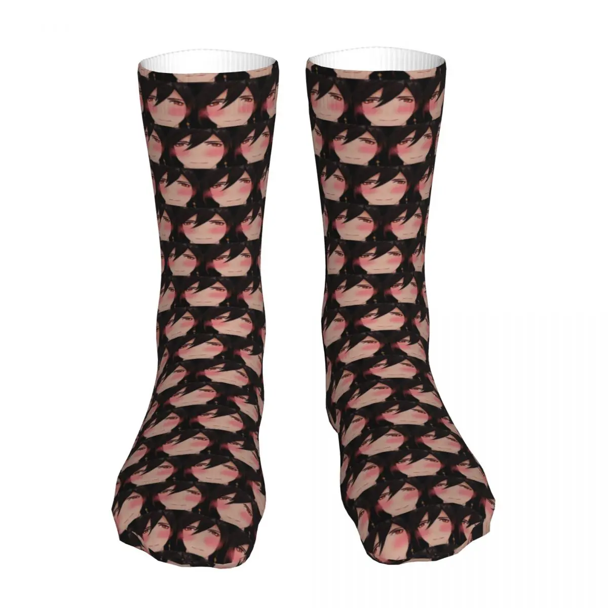 

Blushing Meme Genshin Impact Game Childe Tartaglia Sock Socks Men Women Polyester Stockings Customizable Hip Hop