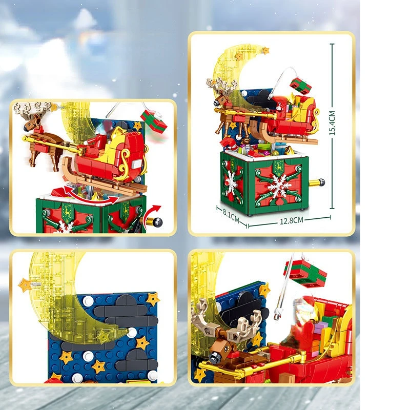 

Desktop decoration Santa Claus gift box building blocks children assembled building blocks toy creative Christmas birthday gifts