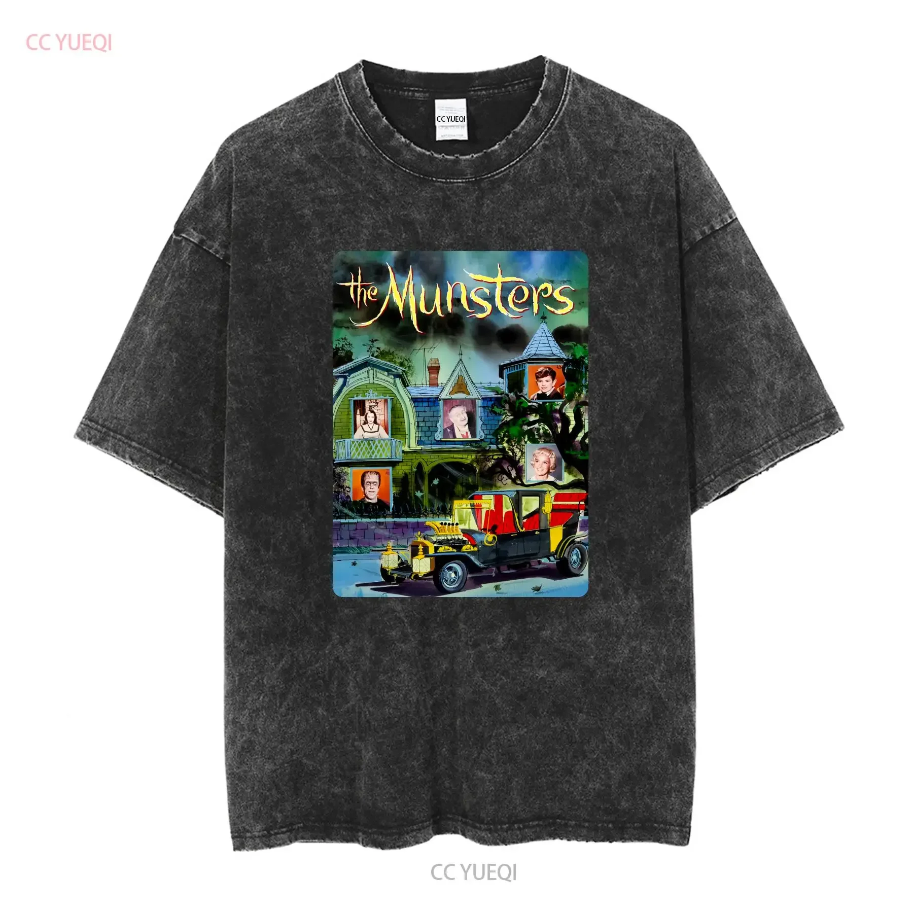 Фото Футболка Munsters Coloring Book с длинными или короткими рукавами, винтажная, повседневная, стильная, растянутая, унисекс, универсальная, слегка №2