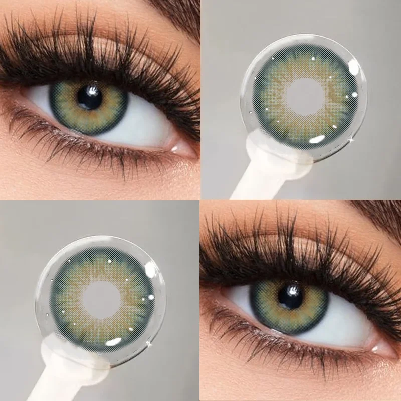 KSSEYE 2 шт. зеленые цветные контактные линзы для глаз корейские больших красивые