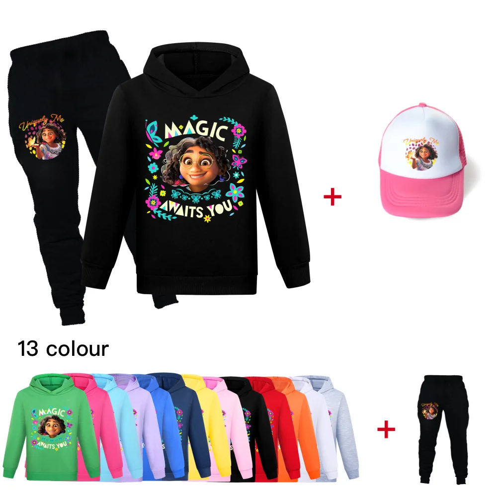 

Disney Encanto Cartoon Print Cotton Baby Clothes Set 3 Piece Clothes Spring Autumn Toddler Kids Clothes