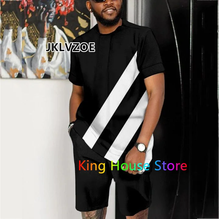 Men's TShirts Shorts Tracksuit 2 Piece Set 3D Fashion Oversized Sportwear Casual Short Sleeve Streetwear Men Clothing Outfit Set