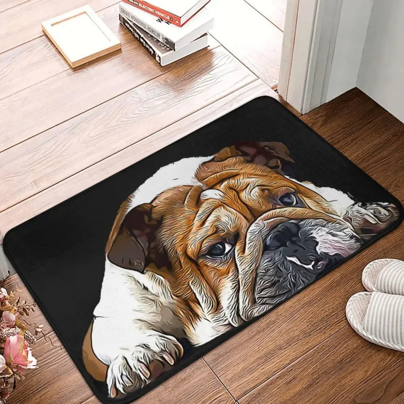 

French Bulldog Bathroom Mat English British Doormat Kitchen Carpet Outdoor Rug Home Decor