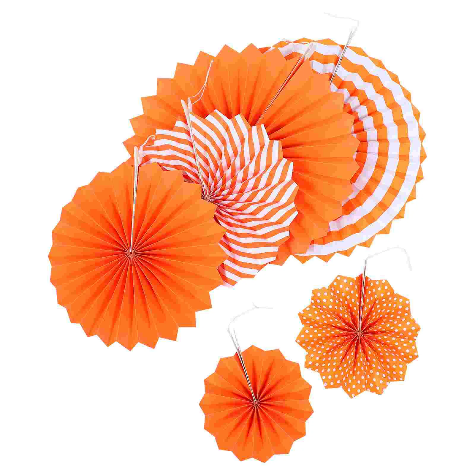 

6 Pcs Hanging Paper Faux Flower Garland Wedding Party Supply Fan Lovely Fans Adorn Adorns Baby