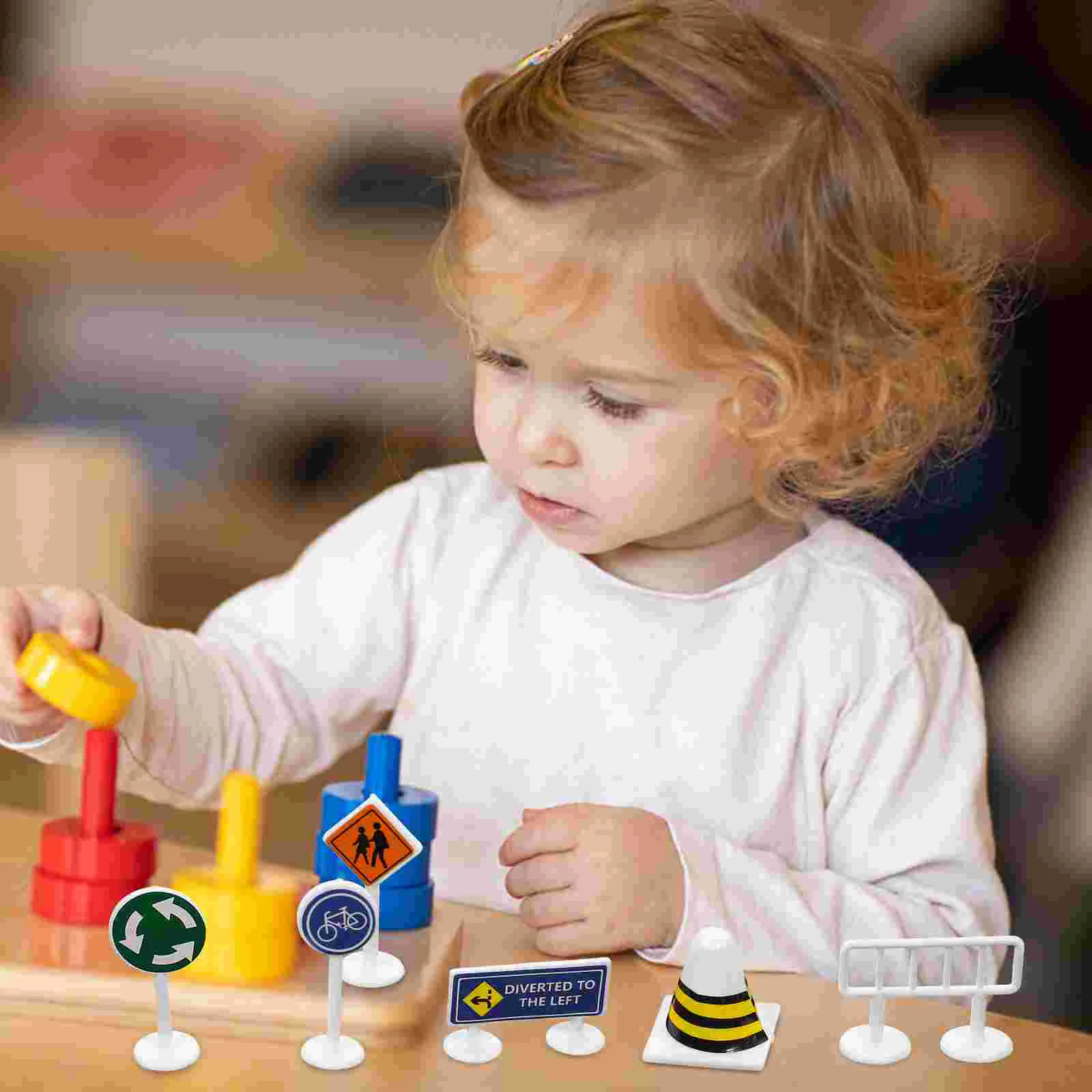 28 шт. детские дорожные знаки мини-дорожные конусы световая лампа для детей