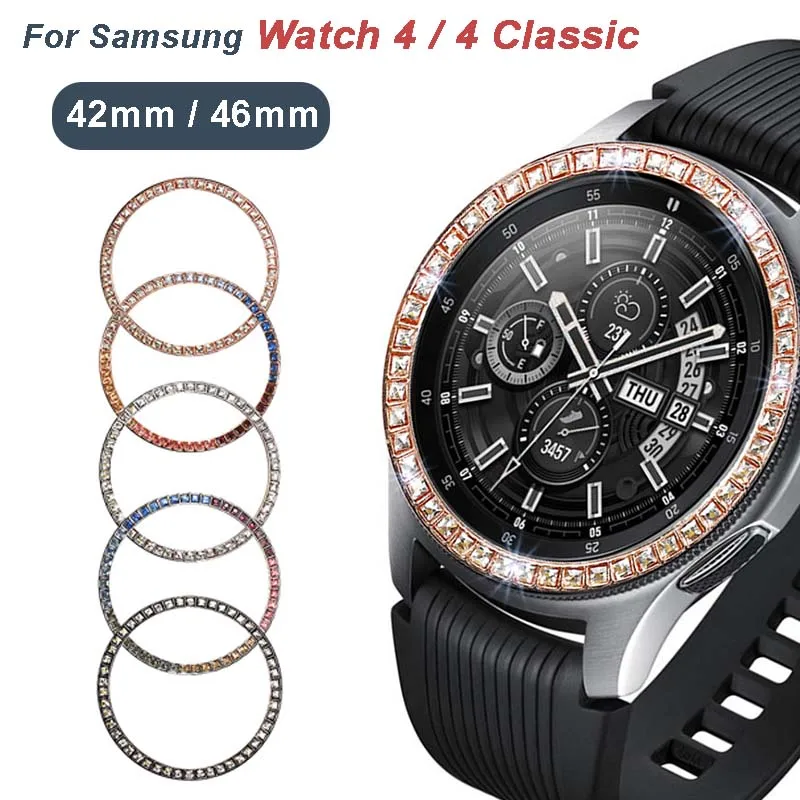 

Diamond Bezel for Samsung Galaxy Watch 4 Classic 42 46mm Luxury Protection Cover Case belt Metal Bumper for Galaxy Watch 42 46mm