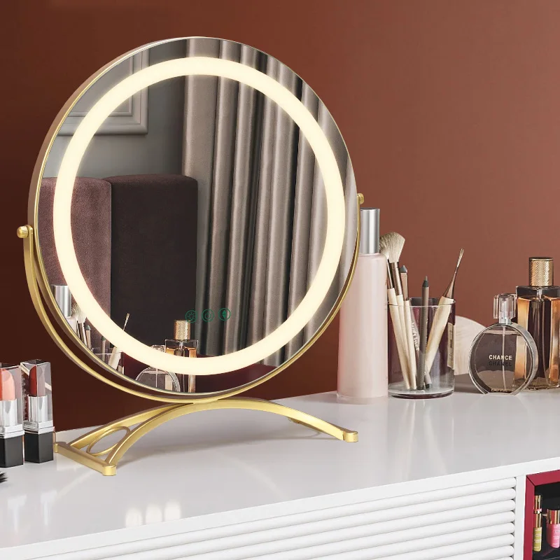 

Classic Round Wall Mirror Magnifying Modern Led Light Wall Mirror Touch Control Big Espelho Para Banheiro Room Decoration OC50YJ