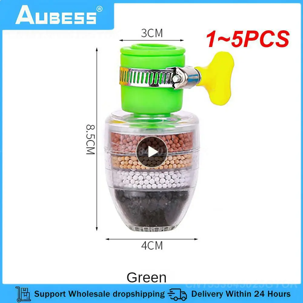 

1~5PCS Faucet Filter 6 Layered Activated Carbon Water Purifier Hard Water Softener Kitchen Tap Filter Adapter Home Use