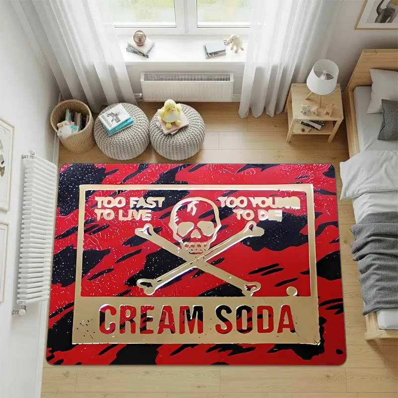 Фото Ковер в винтажном стиле Cream Soda Temmyes Rockabilly Tokyo, ковер для гостиной, коврик под компьютерное кресло, коврик для прихожей, входной коврик №4