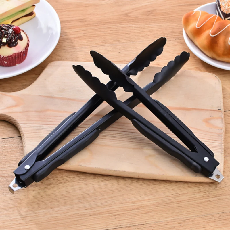 

3pcs Silicone BBQ Grilling Tong Salad Bread Serving Tong Non-Stick Kitchen Barbecue Grilling Cooking TongNLock Food Clip