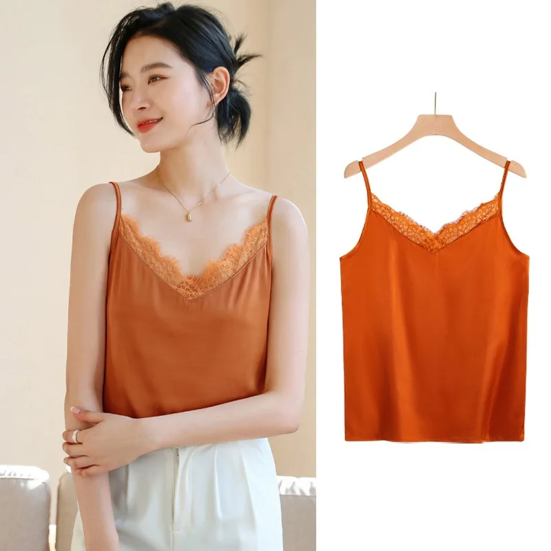 

Luxury Camisole Women Loose Vest Hot Girl Sleeveless T-Shirt V-Neck Solid Color Sleeveless Shirt Premium Top Ladies Vest