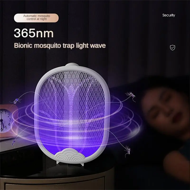 

Wall Hanging Mosquito Swatter Mosquito Trap With Purple Light Electric Mosquito Swatter Three-tier Grid Fold Convenient