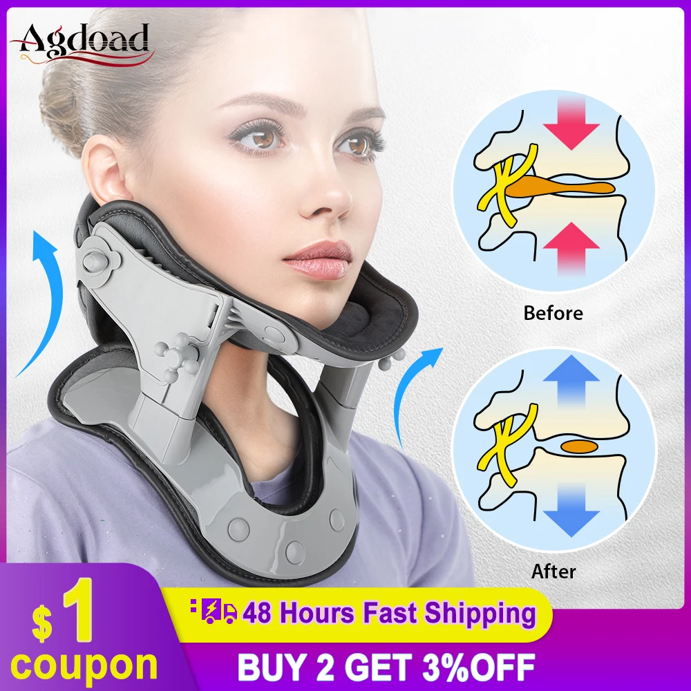

Heating Neck Stretcher for Pain Relief Cervical Traction Device Adjust Cervical Vertebra Support Brace Neck Correction Collar