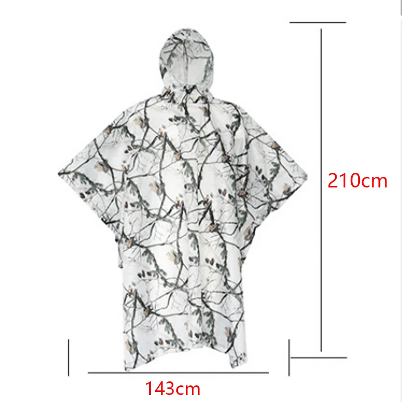 Силиконовый легкий белый Камуфляжный водонепроницаемый длинный дождевик с