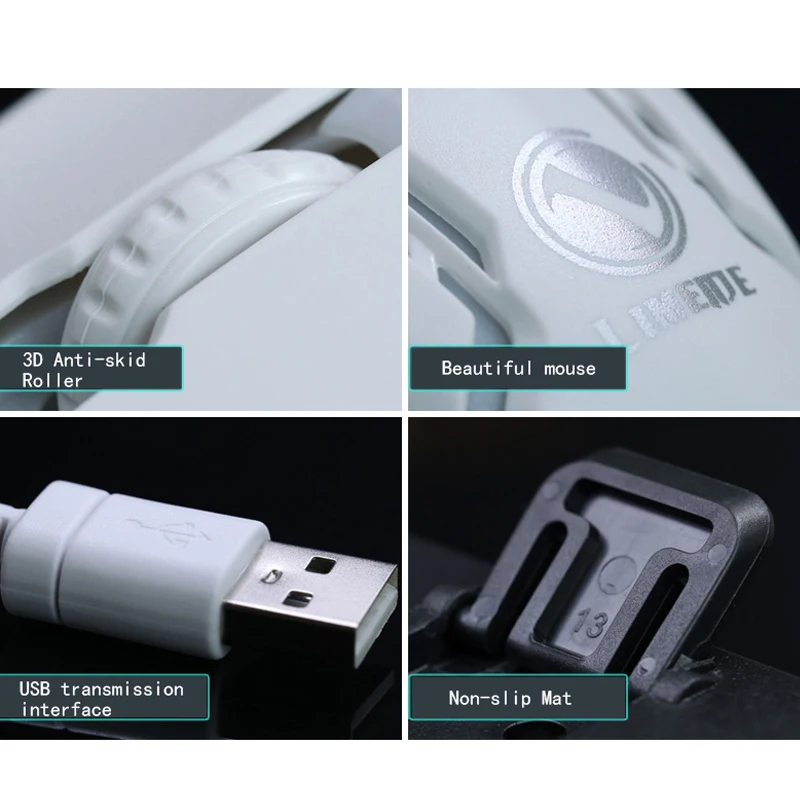 Игровая Проводная клавиатура и мышь со светодиодной подсветкой USB-клавиатура