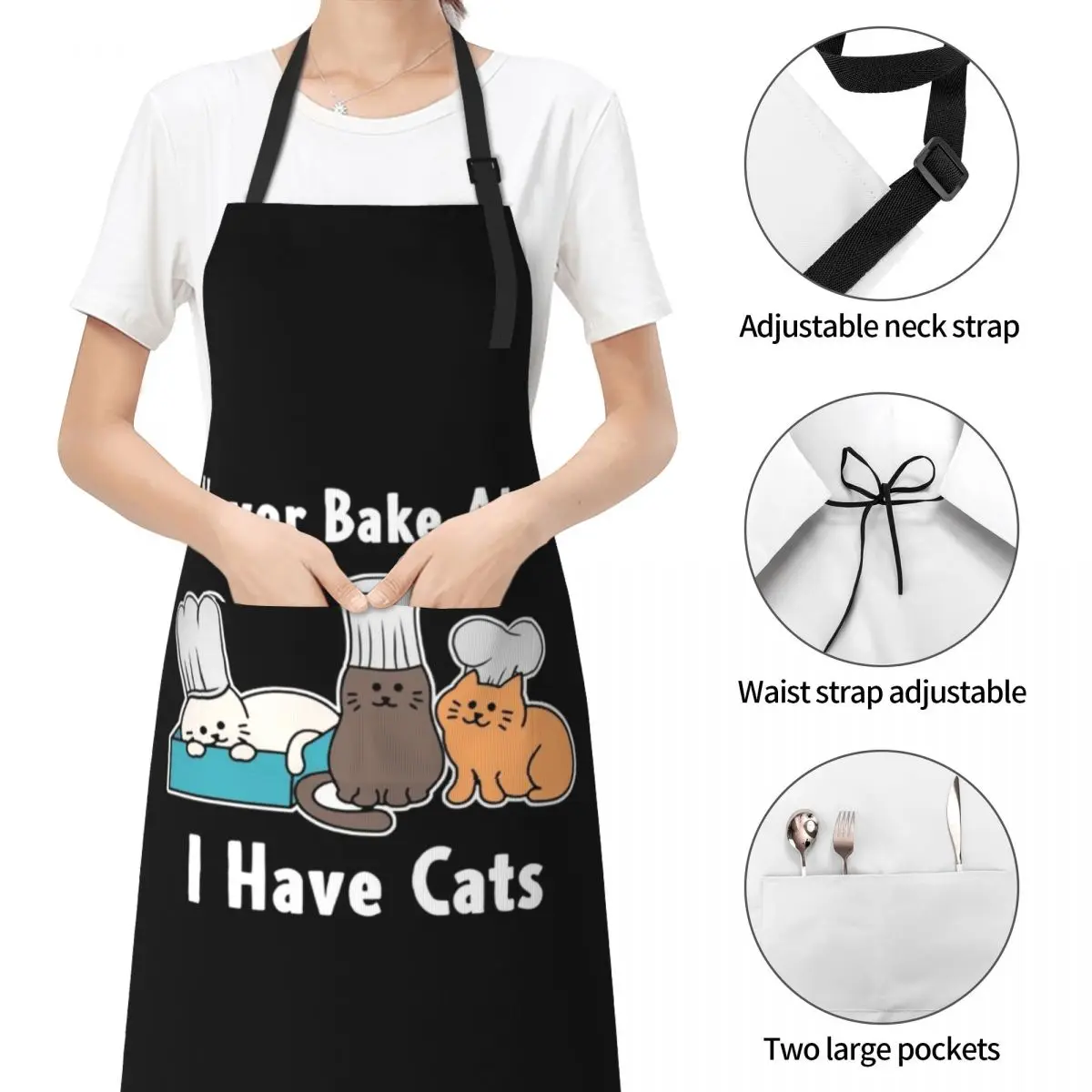 Я никогда не испечь в одиночку у меня есть кошки пекарь кот подарки фартук
